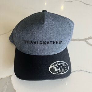 NWT Travis Mathew • heather gray & black SnapBack hat
